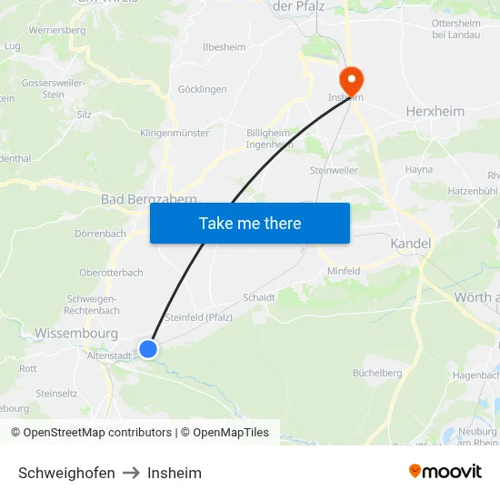 Schweighofen to Insheim map