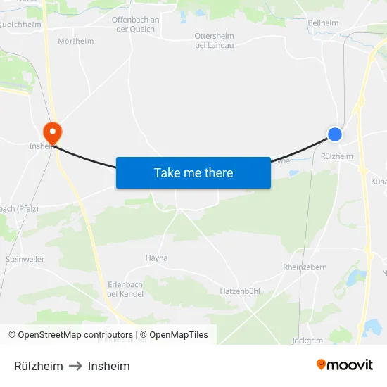 Rülzheim to Insheim map