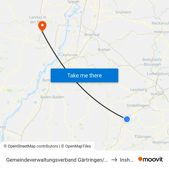 Gemeindeverwaltungsverband Gärtringen/Ehningen to Insheim map