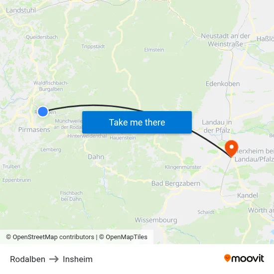 Rodalben to Insheim map