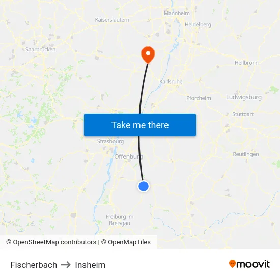 Fischerbach to Insheim map