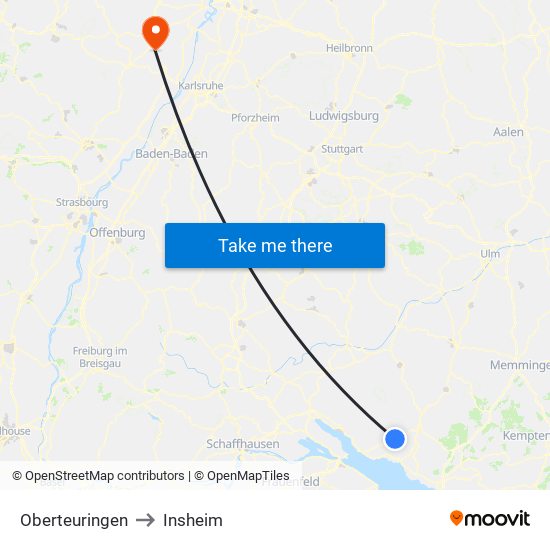 Oberteuringen to Insheim map