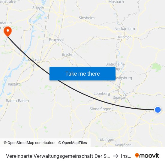 Vereinbarte Verwaltungsgemeinschaft Der Stadt Ebersbach An Der Fils to Insheim map