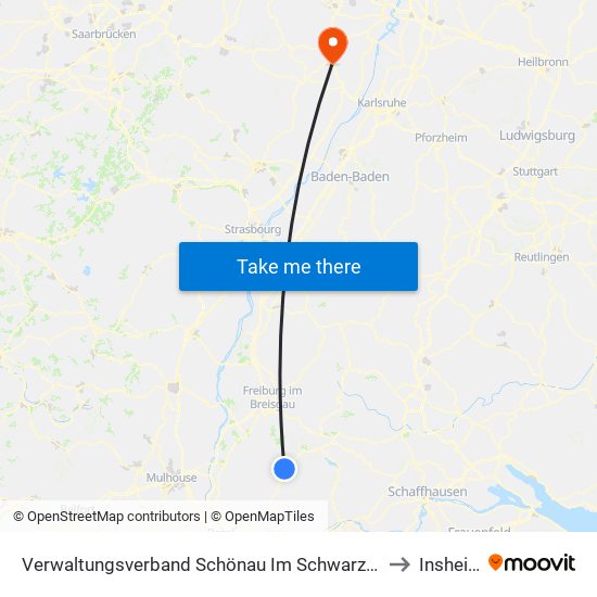 Verwaltungsverband Schönau Im Schwarzwald to Insheim map