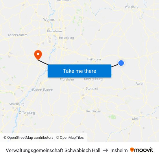 Verwaltungsgemeinschaft Schwäbisch Hall to Insheim map