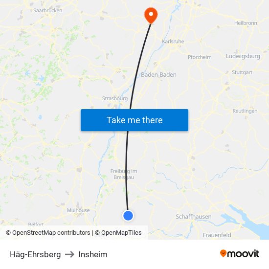 Häg-Ehrsberg to Insheim map