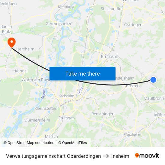 Verwaltungsgemeinschaft Oberderdingen to Insheim map