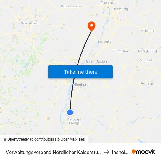 Verwaltungsverband Nördlicher Kaiserstuhl to Insheim map