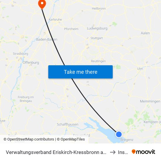 Verwaltungsverband Eriskirch-Kressbronn am Bodensee-Langenargen to Insheim map