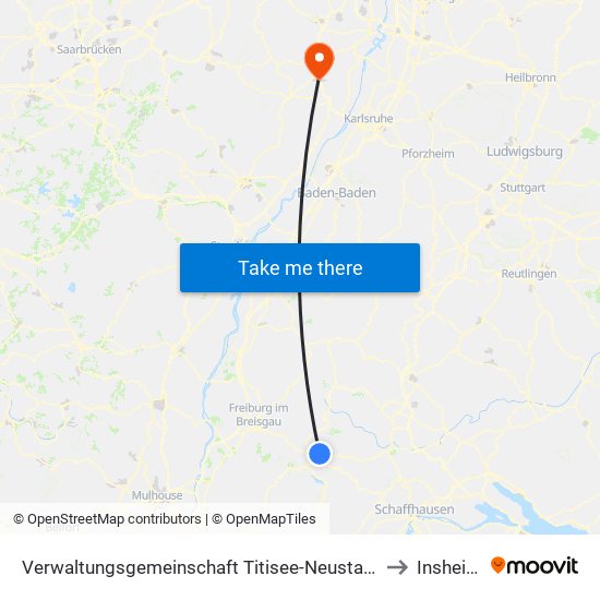 Verwaltungsgemeinschaft Titisee-Neustadt to Insheim map