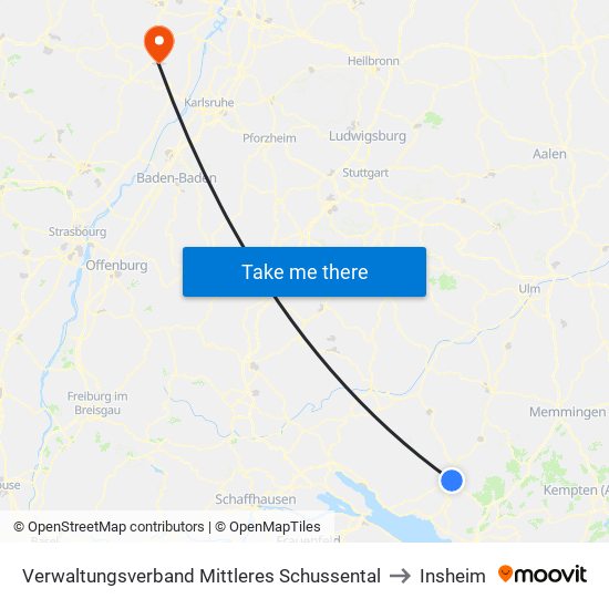 Verwaltungsverband Mittleres Schussental to Insheim map