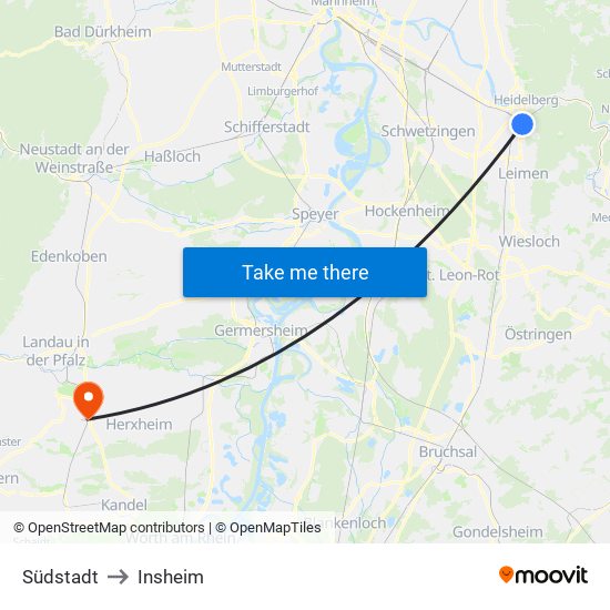 Südstadt to Insheim map