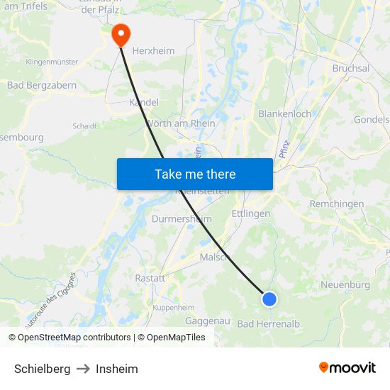 Schielberg to Insheim map