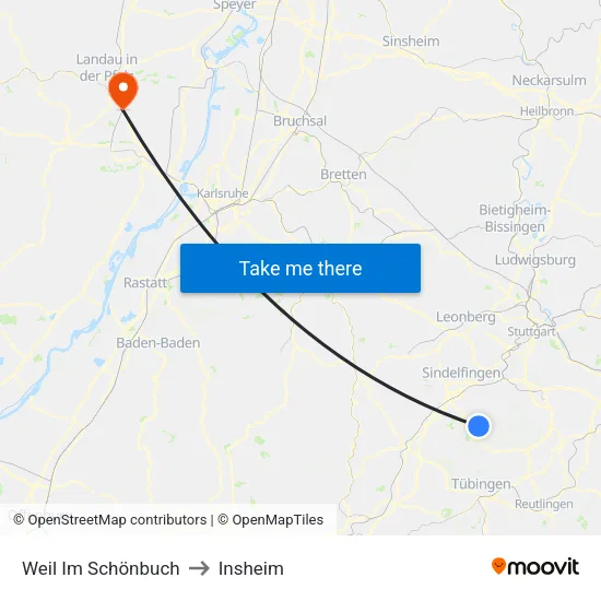 Weil Im Schönbuch to Insheim map