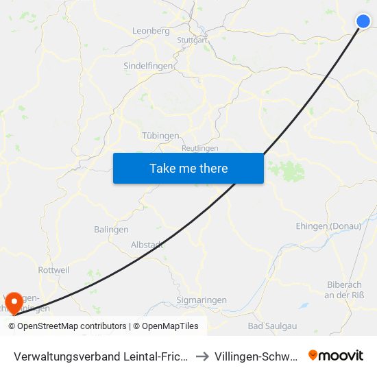 Verwaltungsverband Leintal-Frickenhofer Höhe to Villingen-Schwenningen map