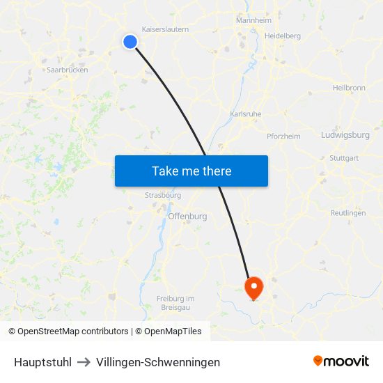 Hauptstuhl to Villingen-Schwenningen map