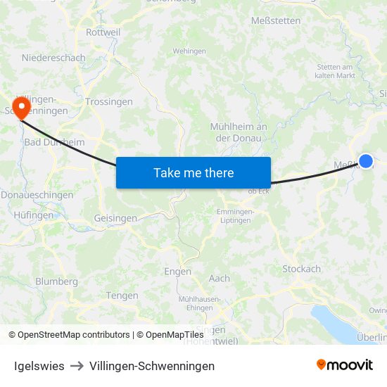 Igelswies to Villingen-Schwenningen map