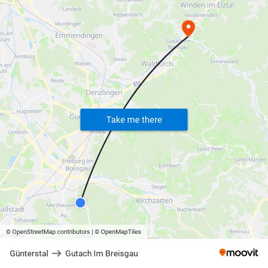 Günterstal to Gutach Im Breisgau map