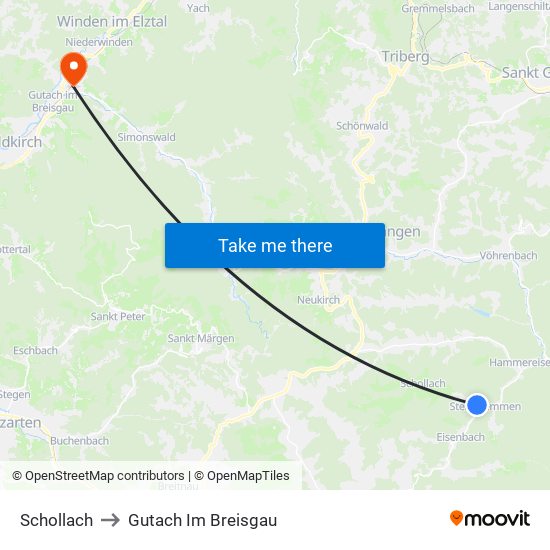 Schollach to Gutach Im Breisgau map