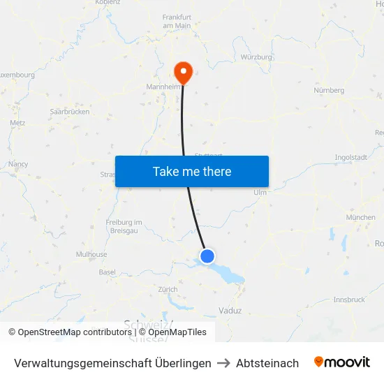 Verwaltungsgemeinschaft Überlingen to Abtsteinach map