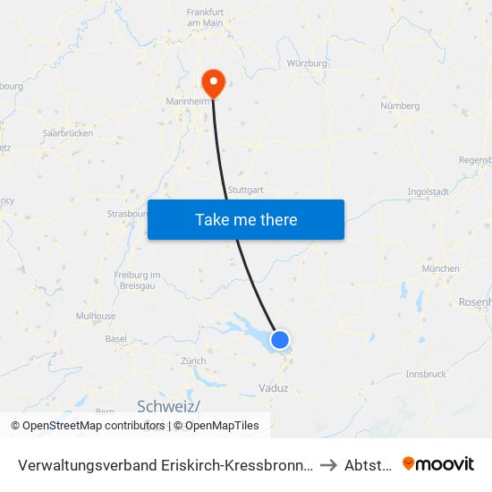 Verwaltungsverband Eriskirch-Kressbronn am Bodensee-Langenargen to Abtsteinach map