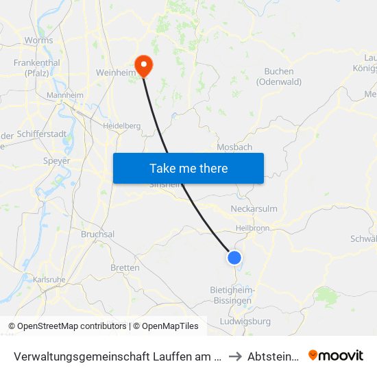 Verwaltungsgemeinschaft Lauffen am Neckar to Abtsteinach map