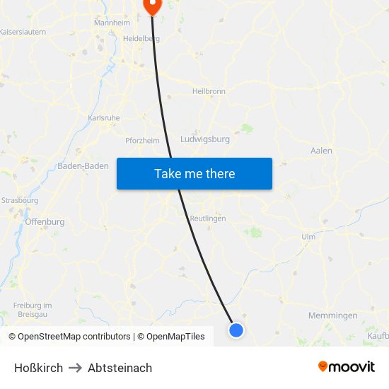 Hoßkirch to Abtsteinach map