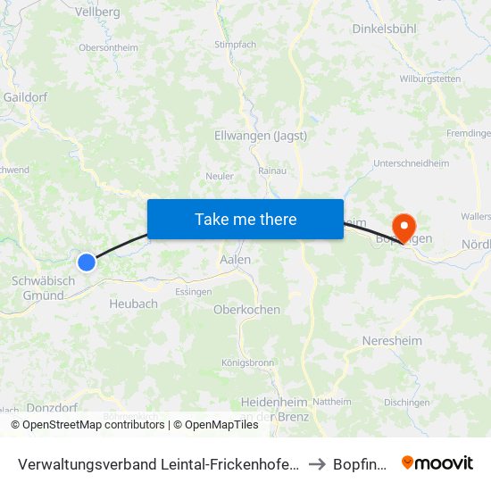 Verwaltungsverband Leintal-Frickenhofer Höhe to Bopfingen map
