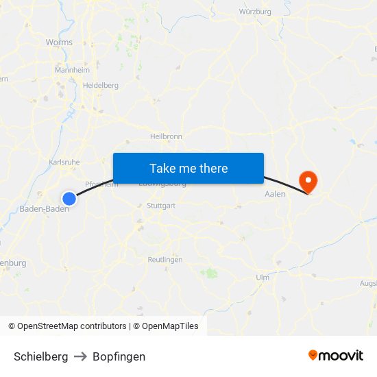 Schielberg to Bopfingen map