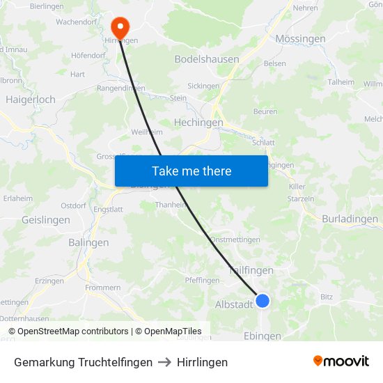 Gemarkung Truchtelfingen to Hirrlingen map