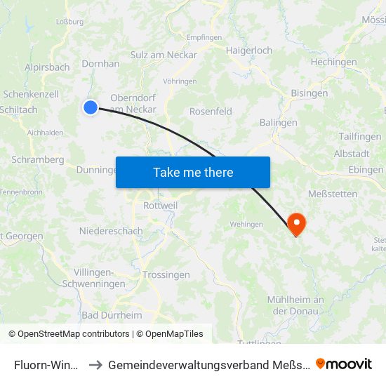 Fluorn-Winzeln to Gemeindeverwaltungsverband Meßstetten map