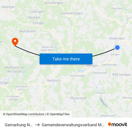 Gemarkung Neufra to Gemeindeverwaltungsverband Meßstetten map