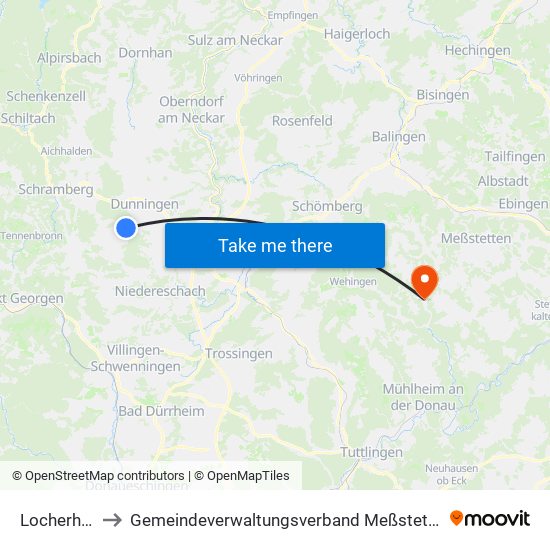 Locherhof to Gemeindeverwaltungsverband Meßstetten map