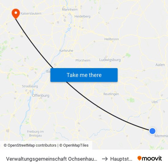 Verwaltungsgemeinschaft Ochsenhausen to Hauptstuhl map