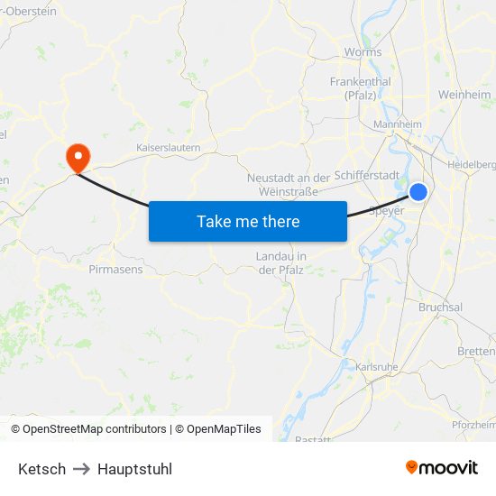 Ketsch to Hauptstuhl map