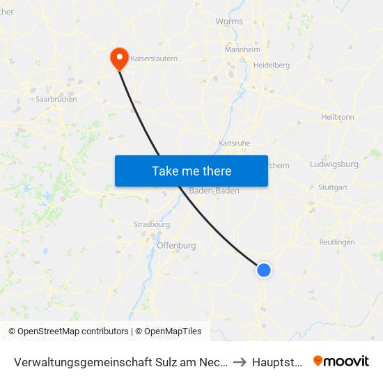 Verwaltungsgemeinschaft Sulz am Neckar to Hauptstuhl map