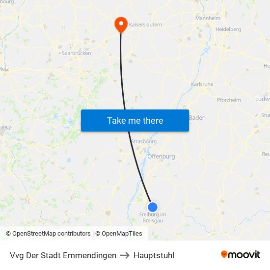 Vvg Der Stadt Emmendingen to Hauptstuhl map