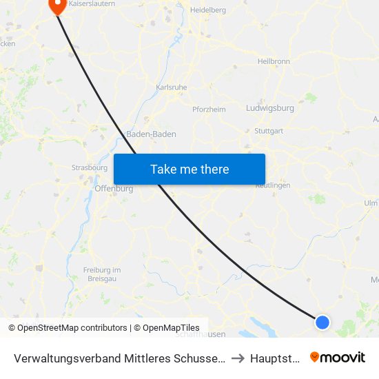 Verwaltungsverband Mittleres Schussental to Hauptstuhl map