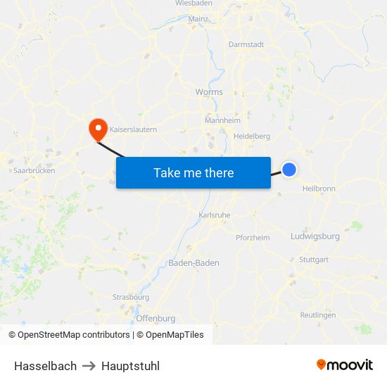 Hasselbach to Hauptstuhl map