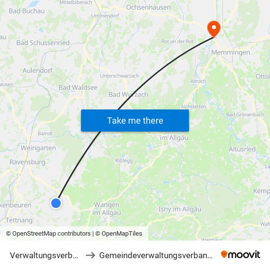 Verwaltungsverband Gullen to Gemeindeverwaltungsverband Rot-Tannheim map