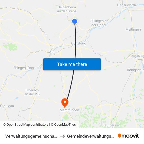 Verwaltungsgemeinschaft Giengen An Der Brenz to Gemeindeverwaltungsverband Rot-Tannheim map