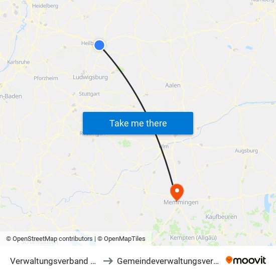 Verwaltungsverband Raum Weinsberg to Gemeindeverwaltungsverband Rot-Tannheim map