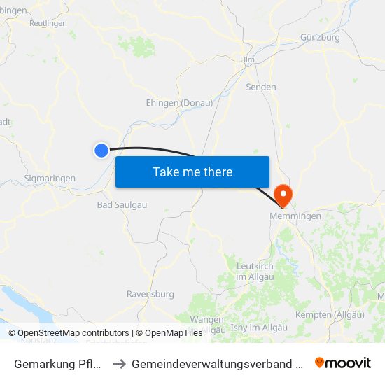 Gemarkung Pflummern to Gemeindeverwaltungsverband Rot-Tannheim map
