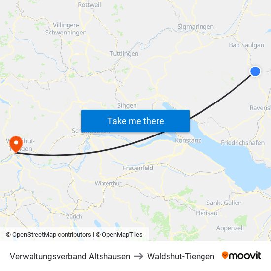 Verwaltungsverband Altshausen to Waldshut-Tiengen map