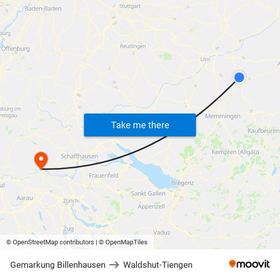 Gemarkung Billenhausen to Waldshut-Tiengen map