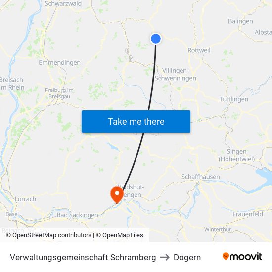 Verwaltungsgemeinschaft Schramberg to Dogern map