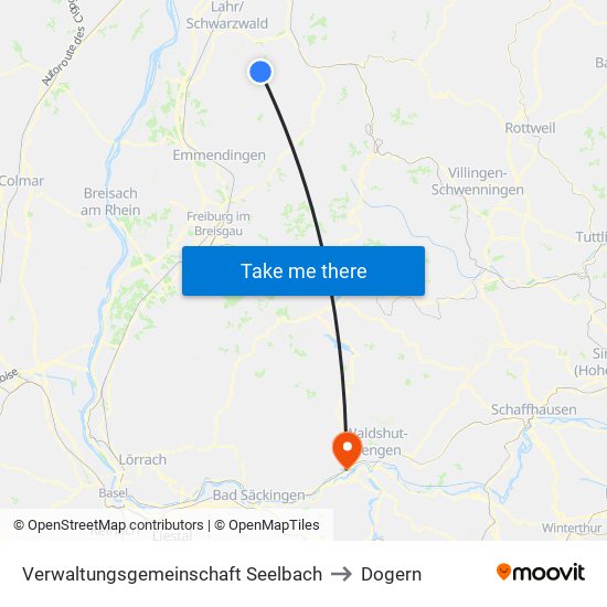 Verwaltungsgemeinschaft Seelbach to Dogern map