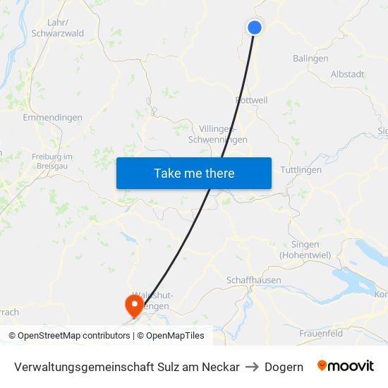 Verwaltungsgemeinschaft Sulz am Neckar to Dogern map