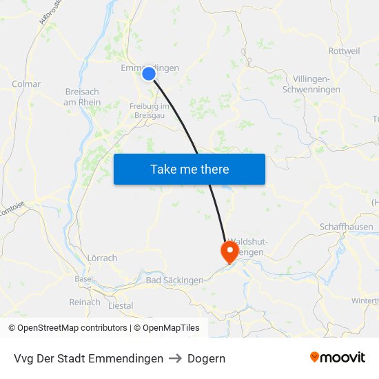 Vvg Der Stadt Emmendingen to Dogern map