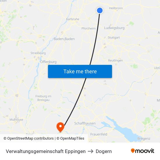 Verwaltungsgemeinschaft Eppingen to Dogern map